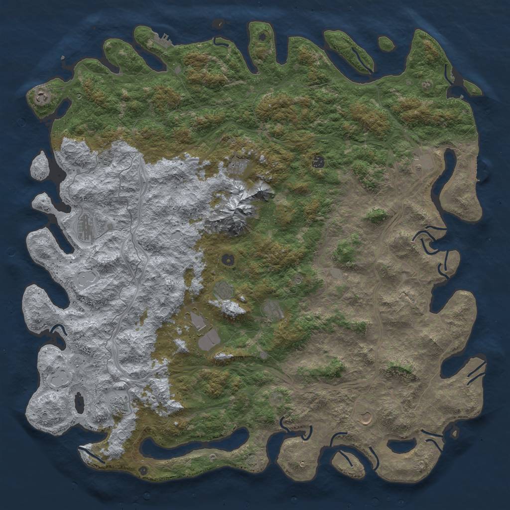 Rust Map: Procedural Map, Size: 6000, Seed: 9981, 19 Monuments