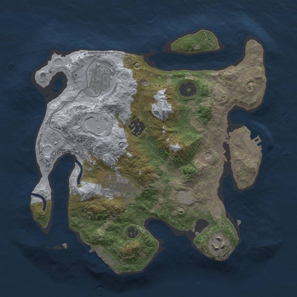 Rust Map: Procedural Map, Size: 2800, Seed: 927197385, 12 Monuments