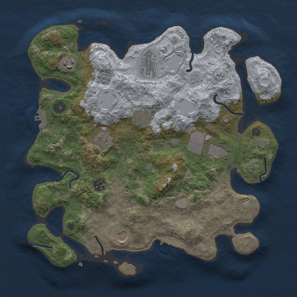 Rust Map: Procedural Map, Size: 3600, Seed: 484505737, 15 Monuments