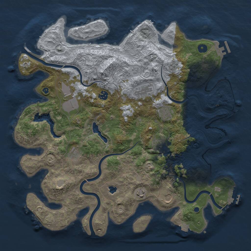 Rust Map: Procedural Map, Size: 4100, Seed: 56121475, 15 Monuments