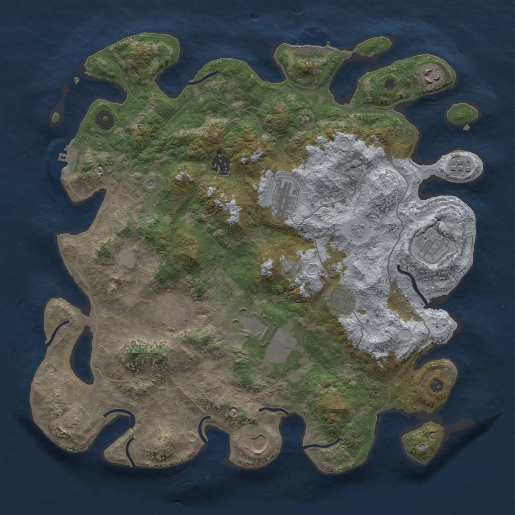Rust Map: Procedural Map, Size: 4000, Seed: 192022, 17 Monuments