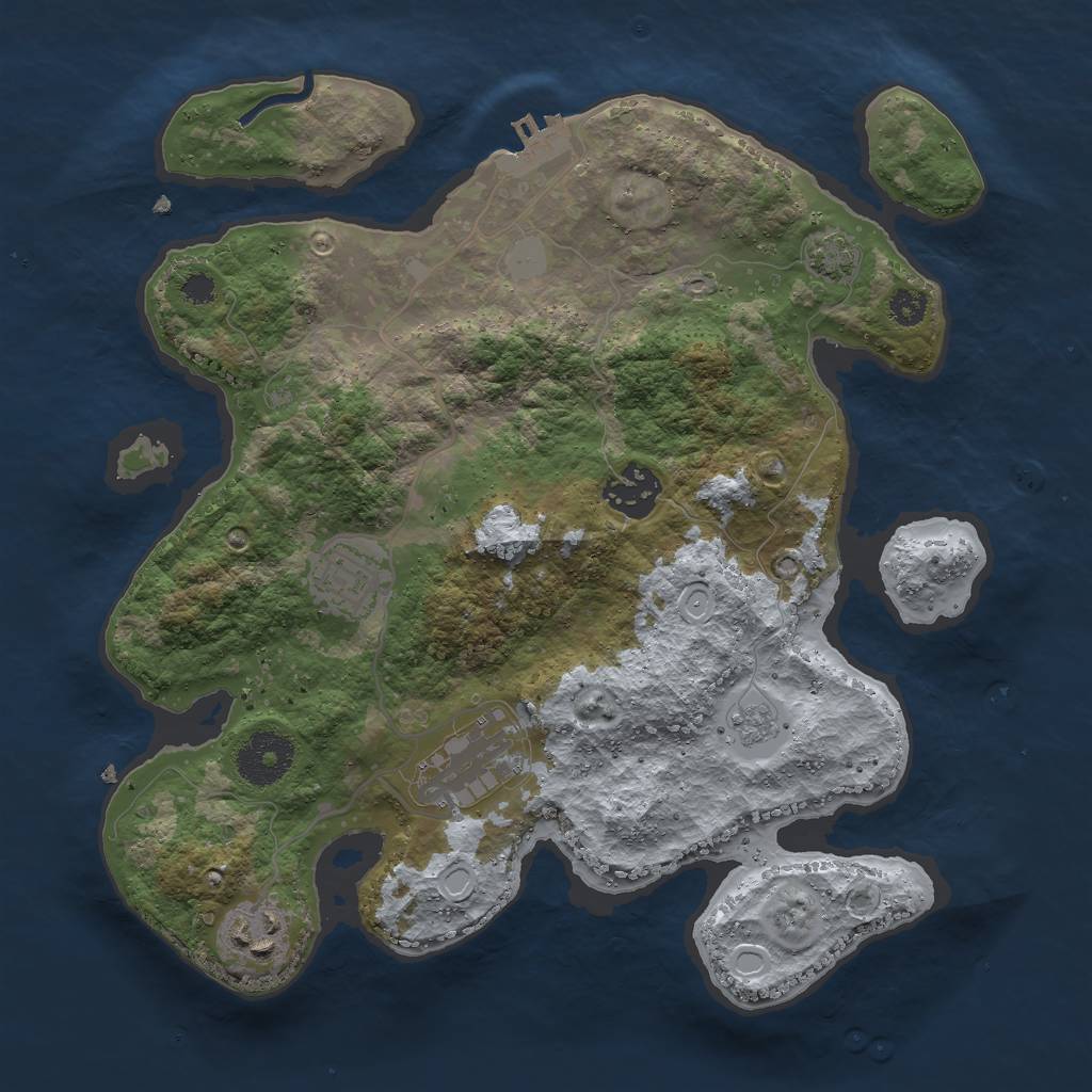 Rust Map: Procedural Map, Size: 3000, Seed: 1448129650, 10 Monuments