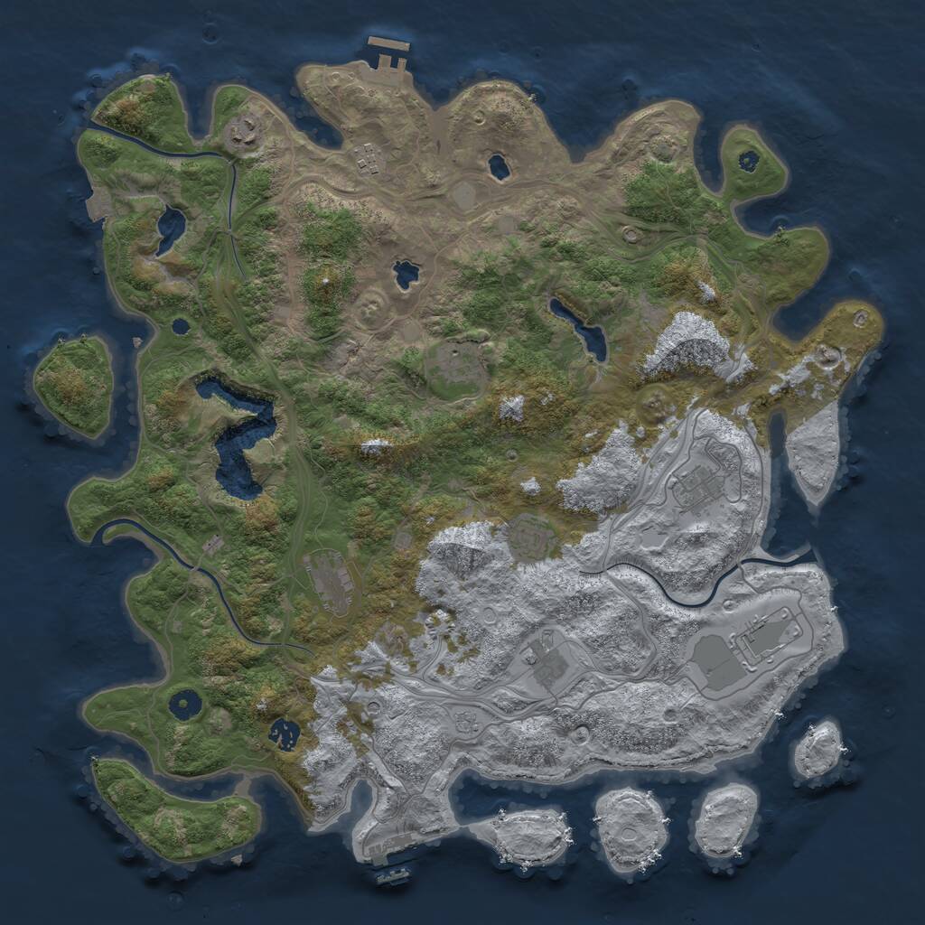 Rust Map: Procedural Map, Size: 4500, Seed: 702511699, 15 Monuments