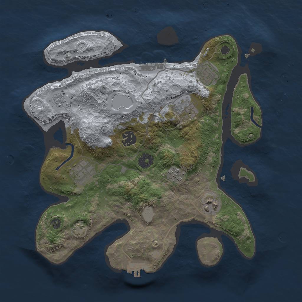 Rust Map: Procedural Map, Size: 3000, Seed: 1225226, 13 Monuments