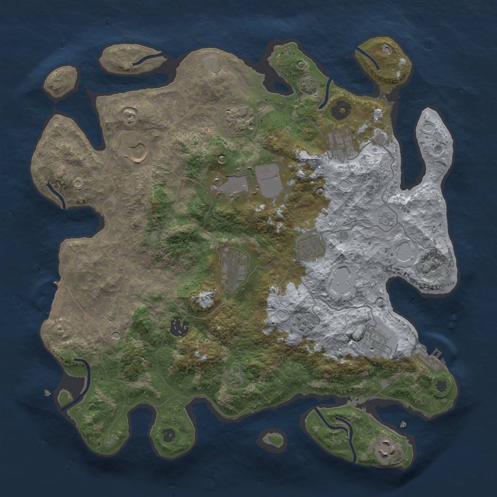 Rust Map: Procedural Map, Size: 3800, Seed: 202305155, 18 Monuments