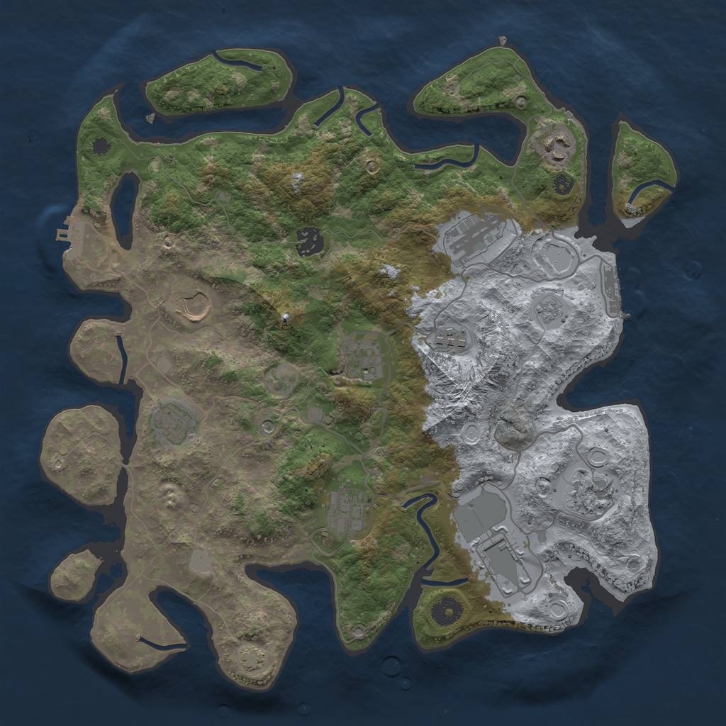 Rust Map: Procedural Map, Size: 3700, Seed: 29543292, 18 Monuments