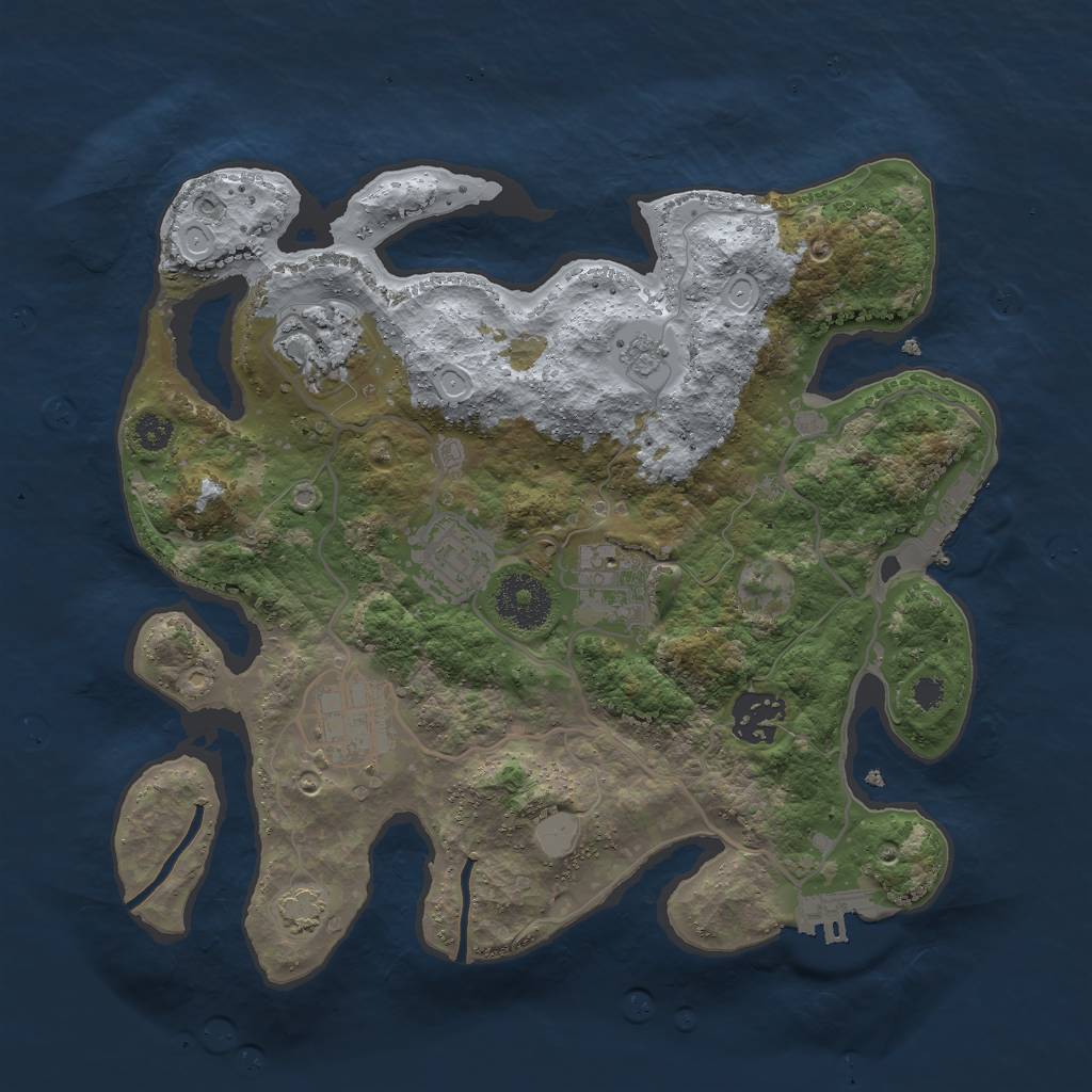 Rust Map: Procedural Map, Size: 3000, Seed: 388353, 12 Monuments