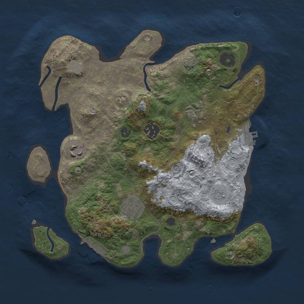 Rust Map: Procedural Map, Size: 3000, Seed: 178599942, 12 Monuments