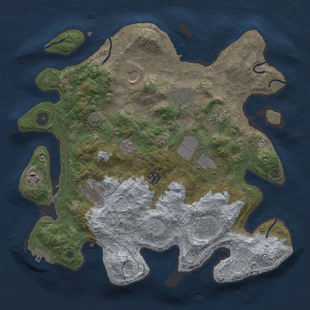 Rust Map: Procedural Map, Size: 3500, Seed: 31876302, 17 Monuments