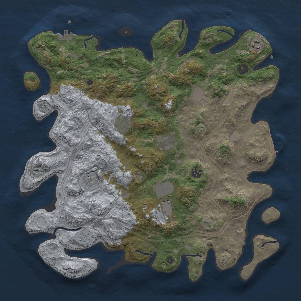 Rust Map: Procedural Map, Size: 4250, Seed: 4428875, 16 Monuments