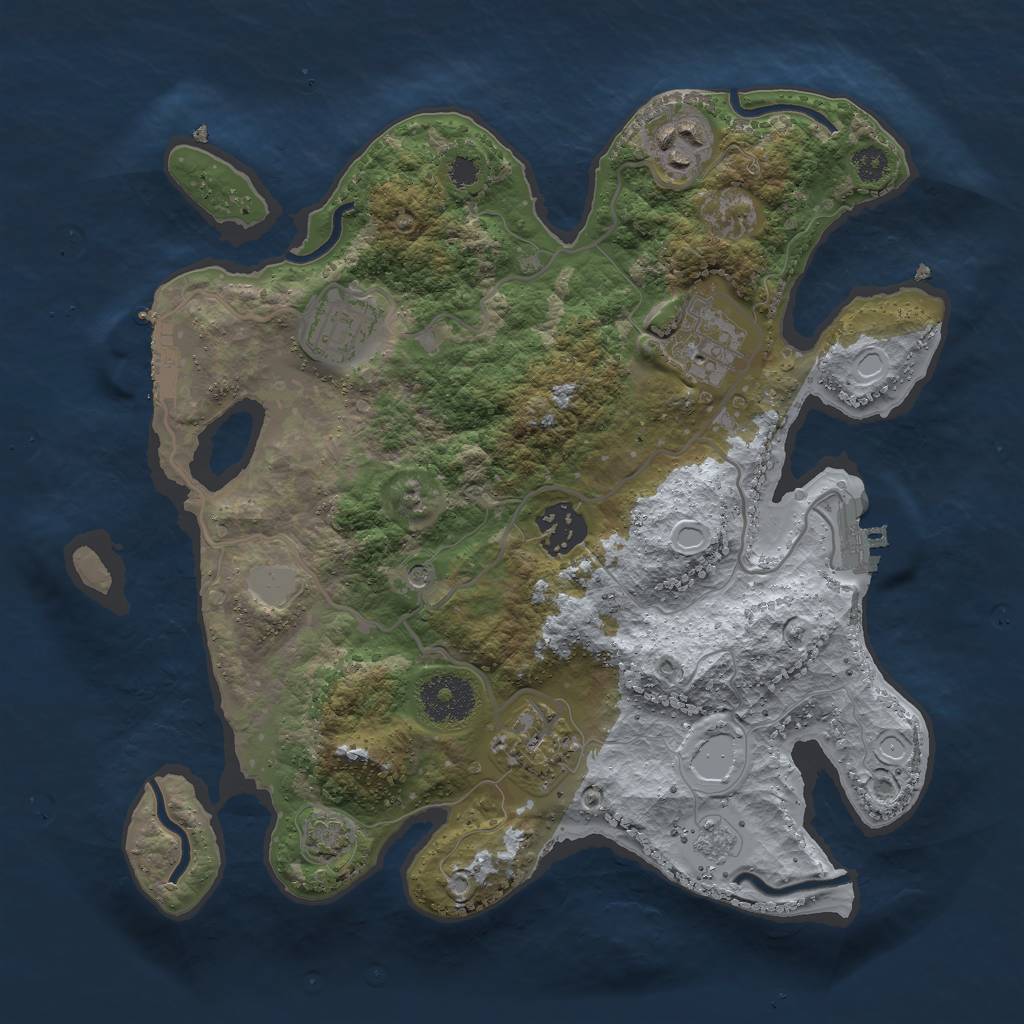 Rust Map: Procedural Map, Size: 3000, Seed: 234891, 13 Monuments