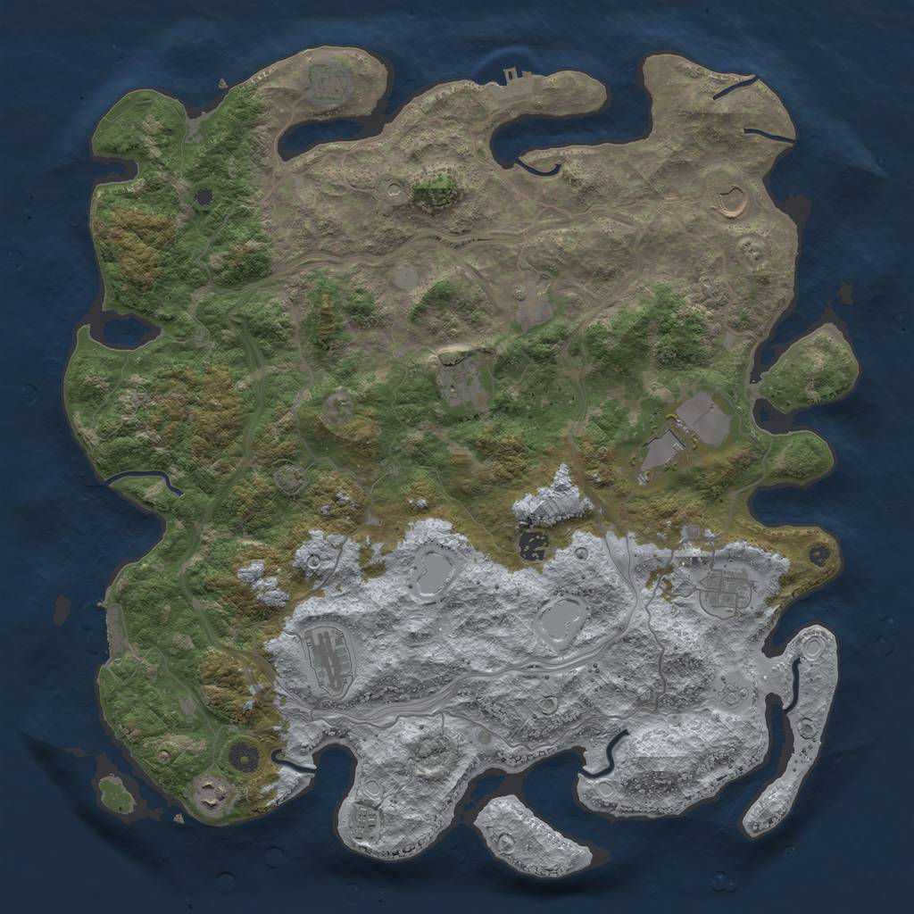 Rust Map: Procedural Map, Size: 4500, Seed: 1724100044, 18 Monuments