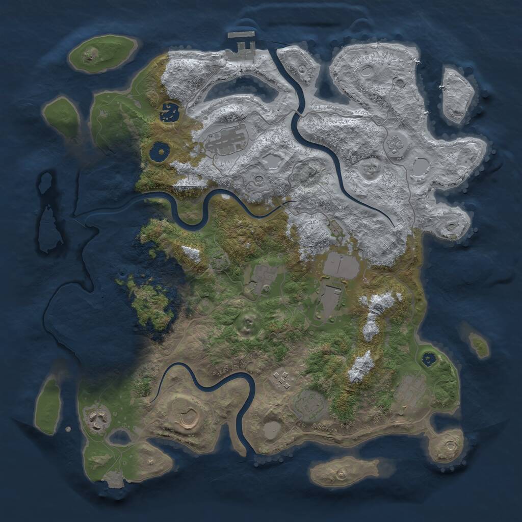 Rust Map: Procedural Map, Size: 3900, Seed: 94274813, 14 Monuments