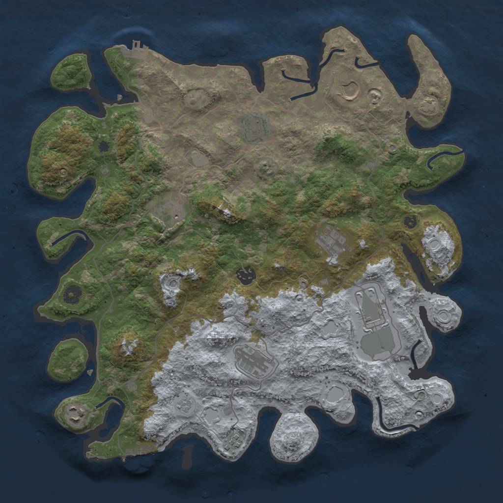 Rust Map: Procedural Map, Size: 4000, Seed: 47196286, 17 Monuments