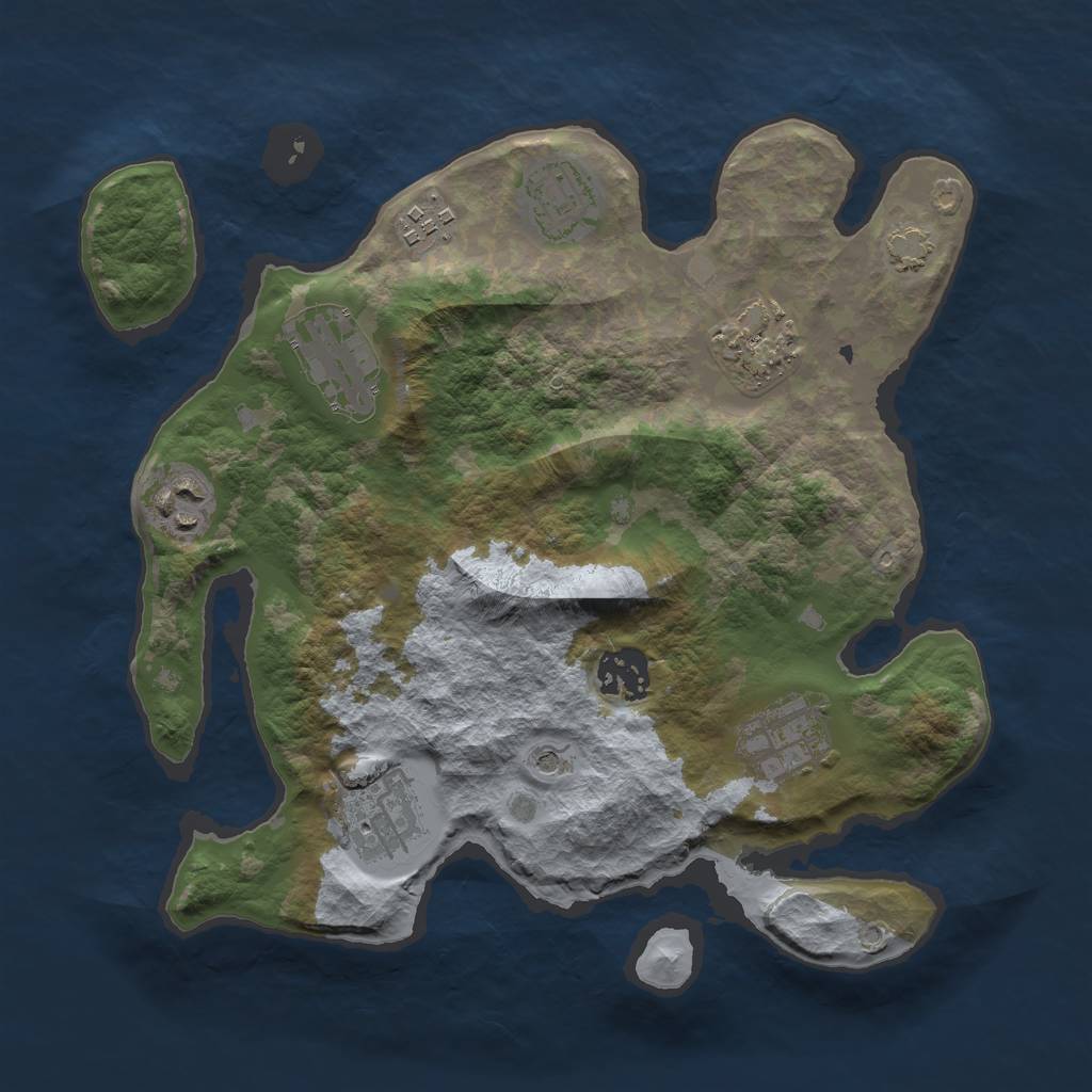Rust Map: Barren, Size: 3000, Seed: 1567956092, 12 Monuments