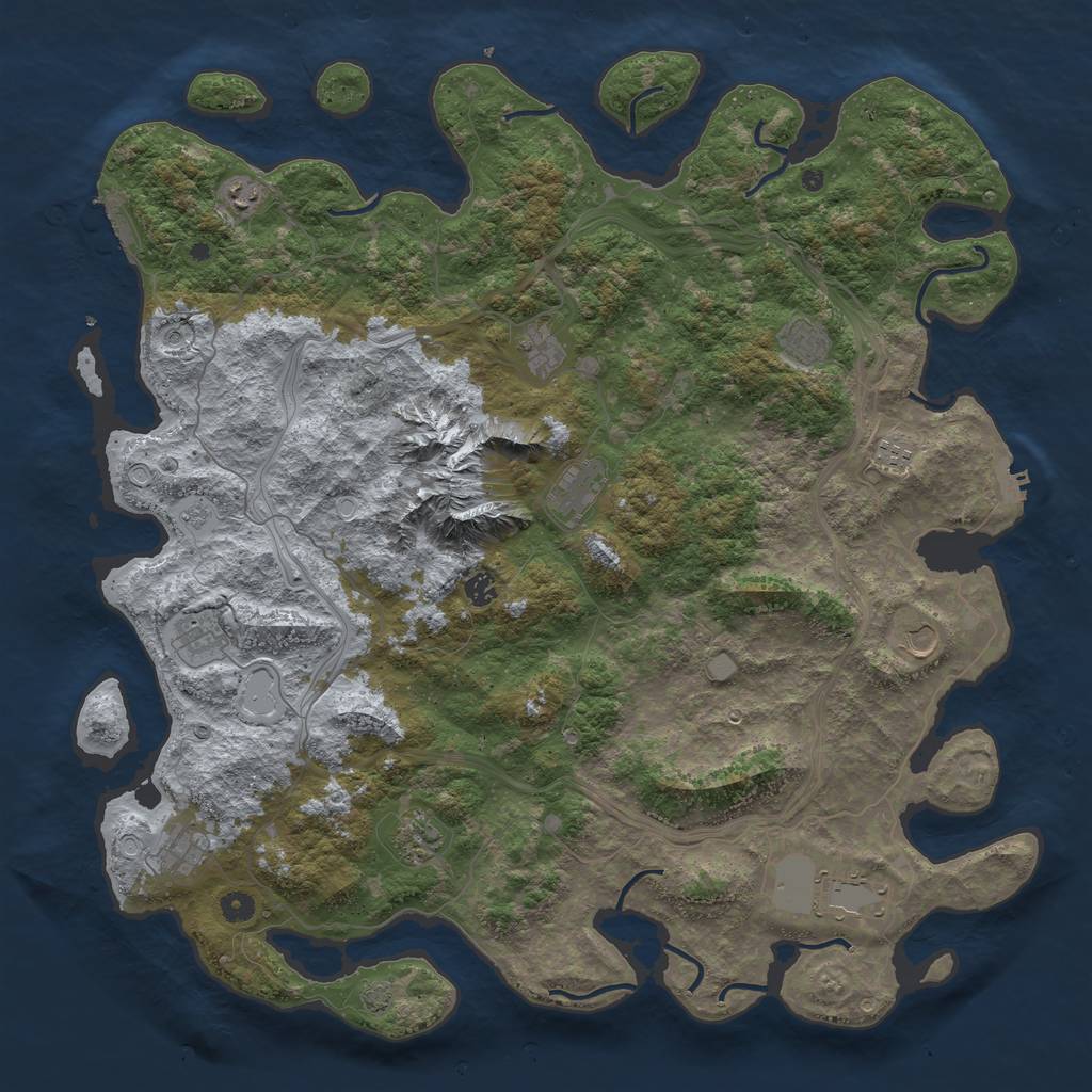 Rust Map: Procedural Map, Size: 5000, Seed: 265788203, 19 Monuments