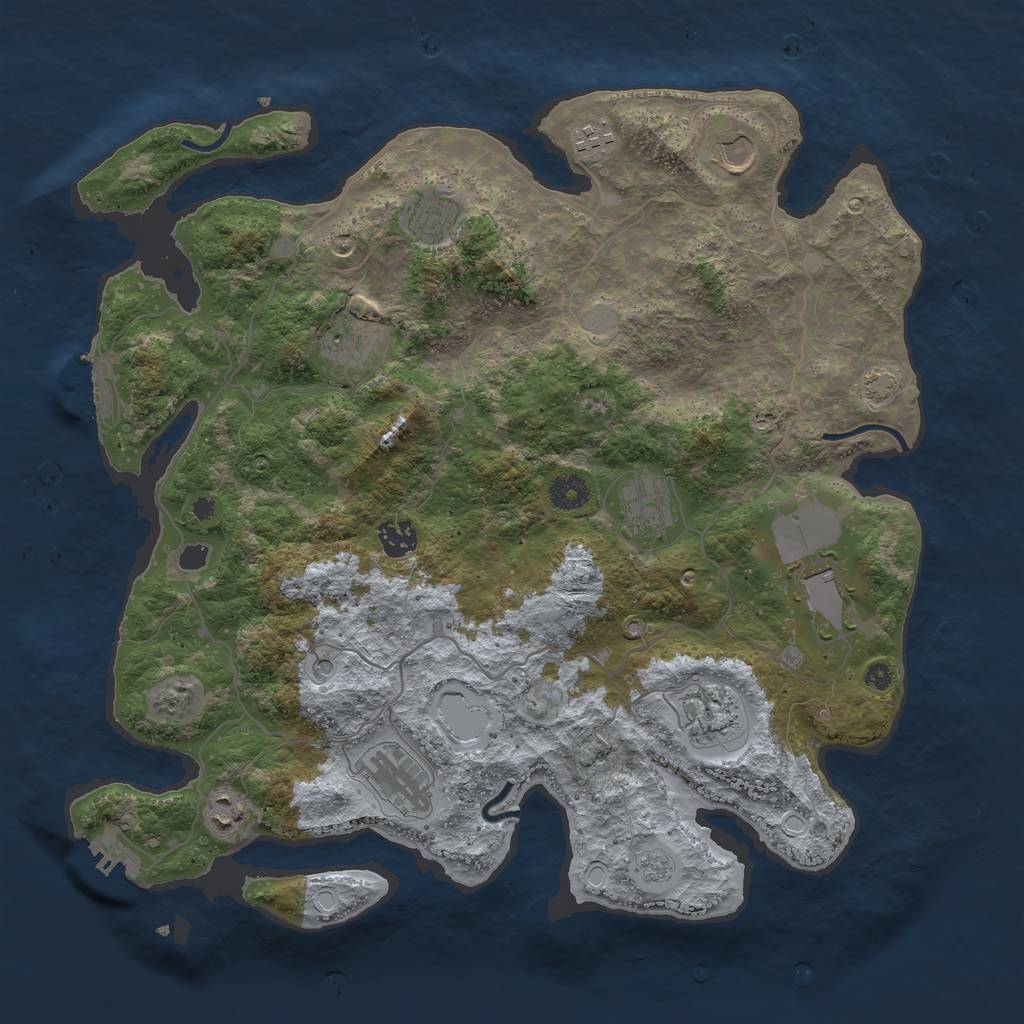 Rust Map: Procedural Map, Size: 4000, Seed: 1522879589, 18 Monuments