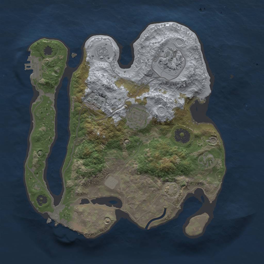 Rust Map: Procedural Map, Size: 2550, Seed: 604, 10 Monuments