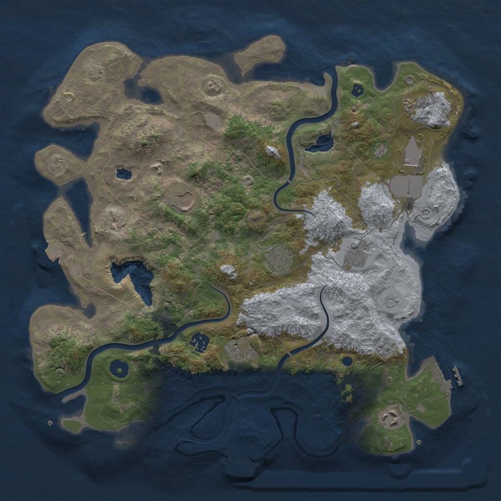 Rust Map: Procedural Map, Size: 4000, Seed: 1059177548, 15 Monuments