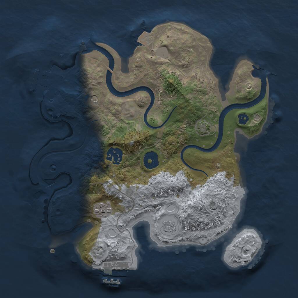 Rust Map: Procedural Map, Size: 2700, Seed: 1912878701, 8 Monuments