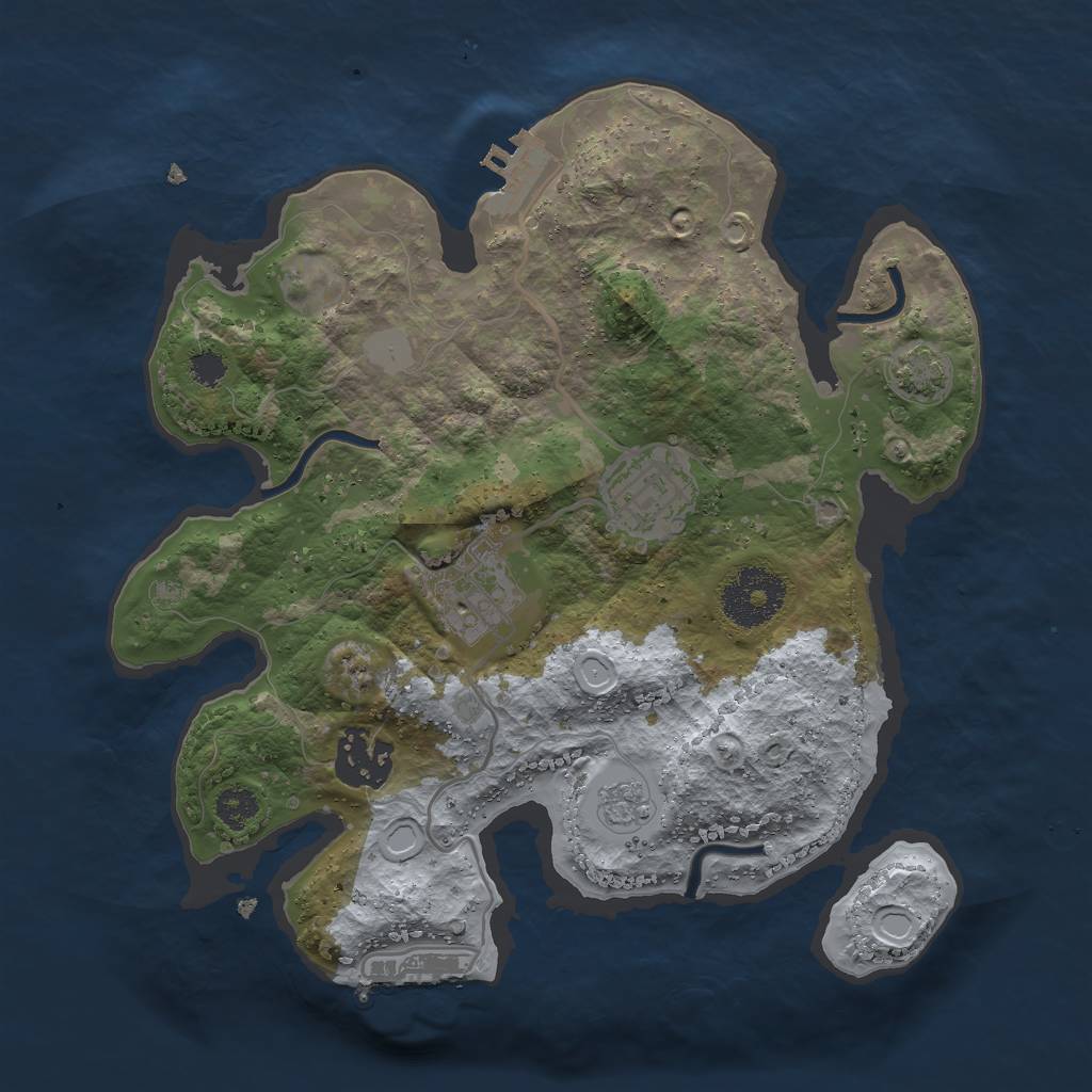 Rust Map: Procedural Map, Size: 2700, Seed: 1912878701, 10 Monuments