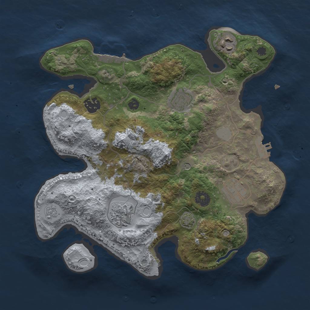 Rust Map: Procedural Map, Size: 3000, Seed: 128931868, 13 Monuments