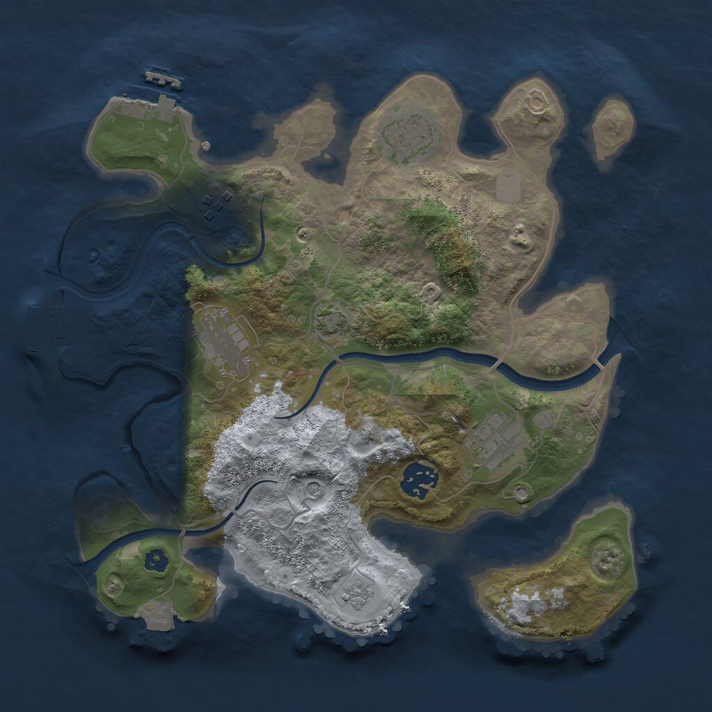Rust Map: Procedural Map, Size: 3000, Seed: 14876, 11 Monuments