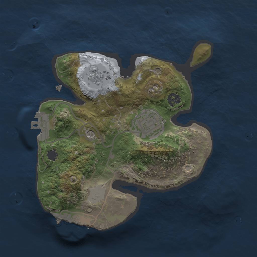 Rust Map: Procedural Map, Size: 2000, Seed: 379452, 8 Monuments