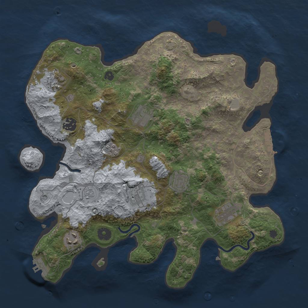 Rust Map: Procedural Map, Size: 3400, Seed: 90295103, 16 Monuments