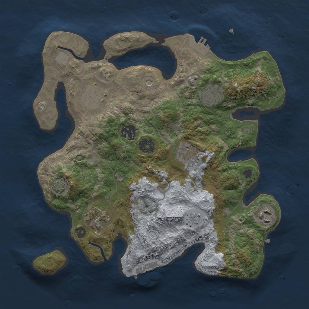 Rust Map: Procedural Map, Size: 3000, Seed: 31559, 14 Monuments