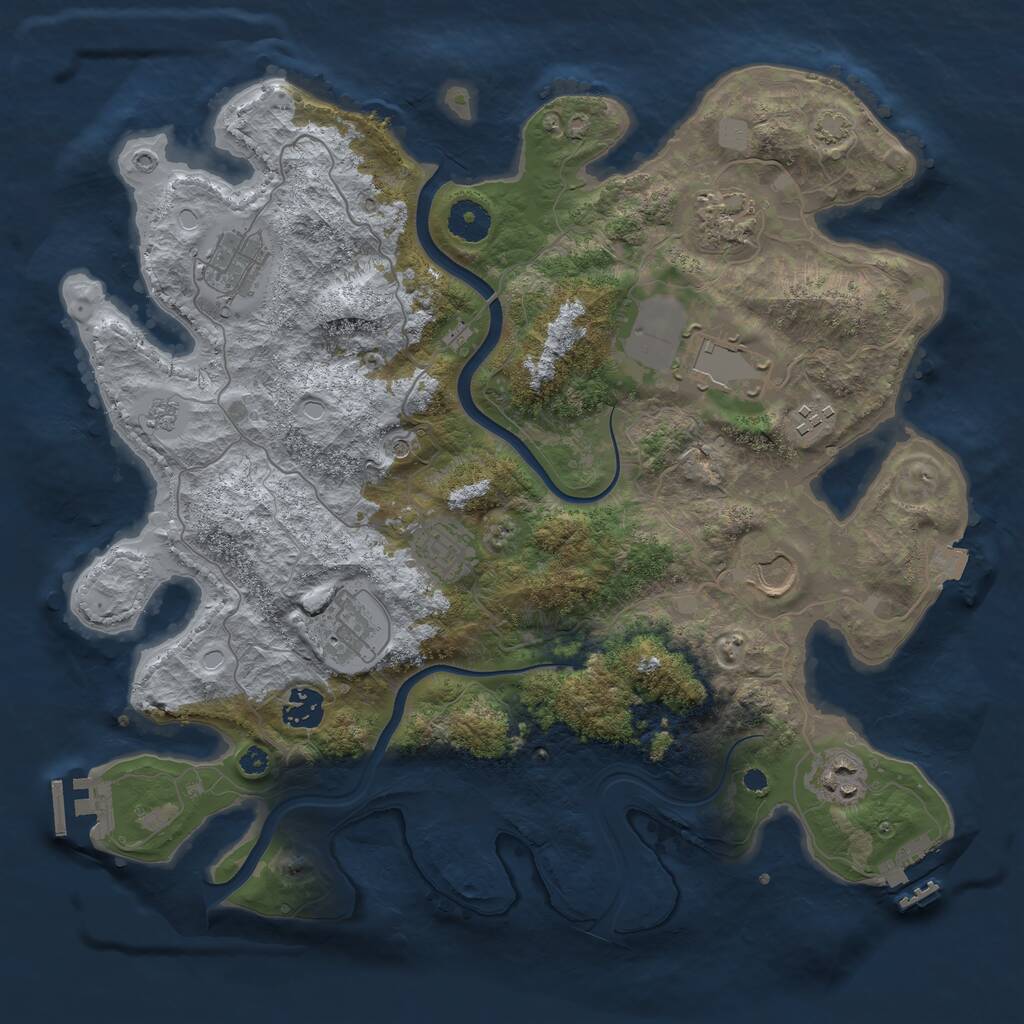 Rust Map: Procedural Map, Size: 3700, Seed: 11778377, 15 Monuments