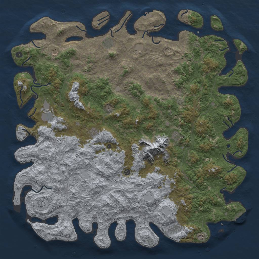 Rust Map: Procedural Map, Size: 6000, Seed: 124, 19 Monuments