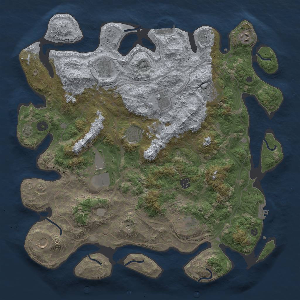 Rust Map: Procedural Map, Size: 4250, Seed: 1991, 18 Monuments