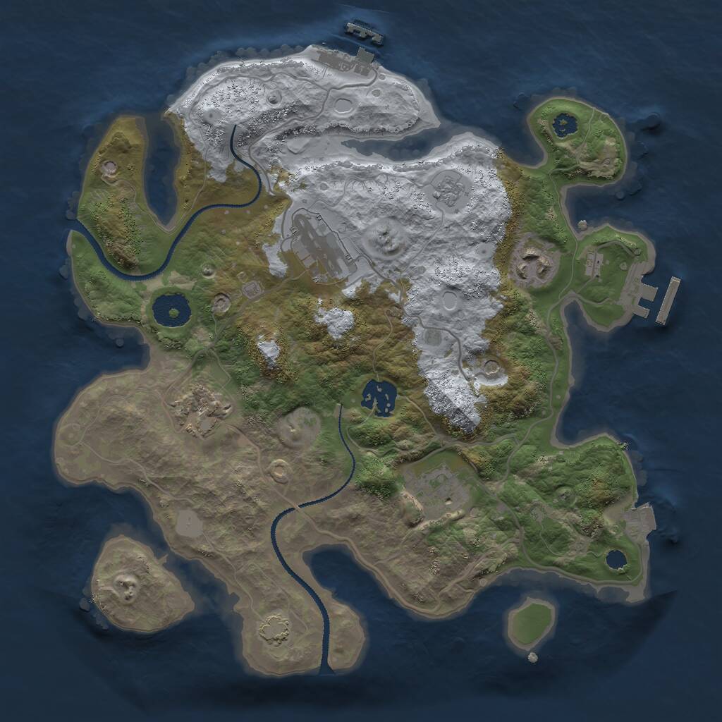 Rust Map: Procedural Map, Size: 3000, Seed: 30554, 11 Monuments