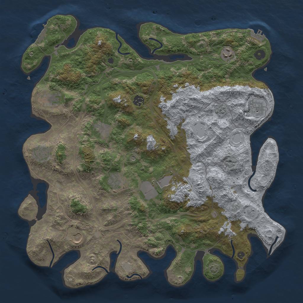 Rust Map: Procedural Map, Size: 4300, Seed: 65124925, 18 Monuments