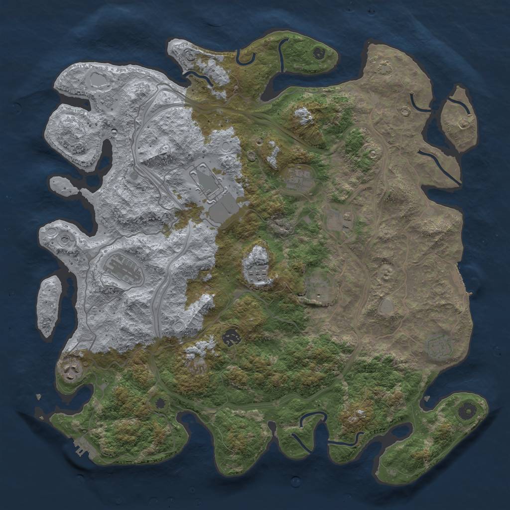 Rust Map: Procedural Map, Size: 4400, Seed: 5793100, 17 Monuments