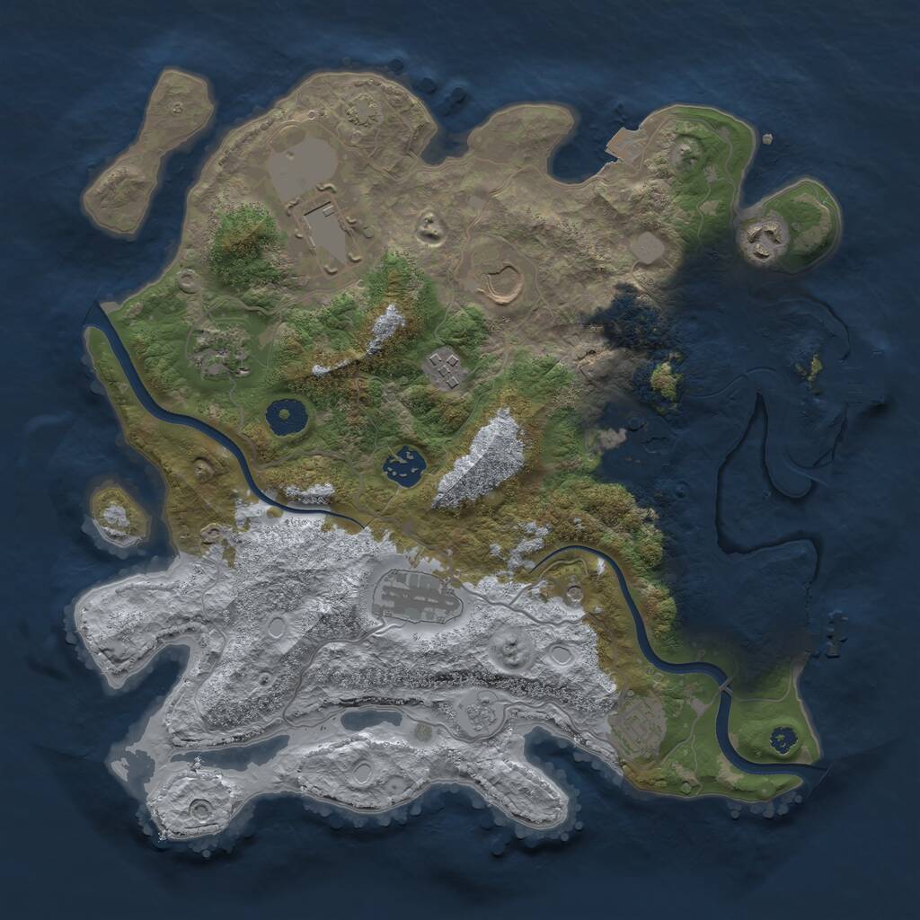 Rust Map: Procedural Map, Size: 3550, Seed: 1745742, 15 Monuments