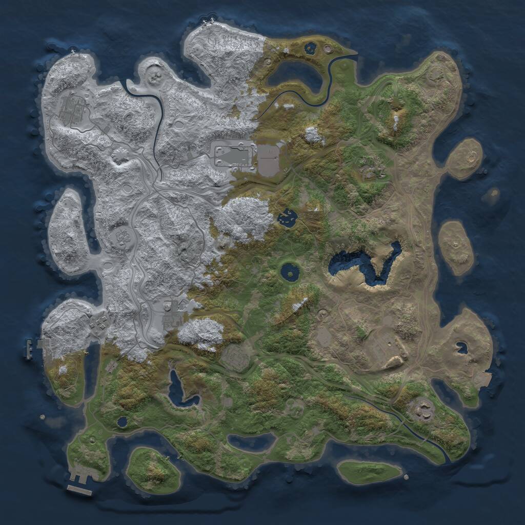 Rust Map: Procedural Map, Size: 4250, Seed: 669090137, 14 Monuments