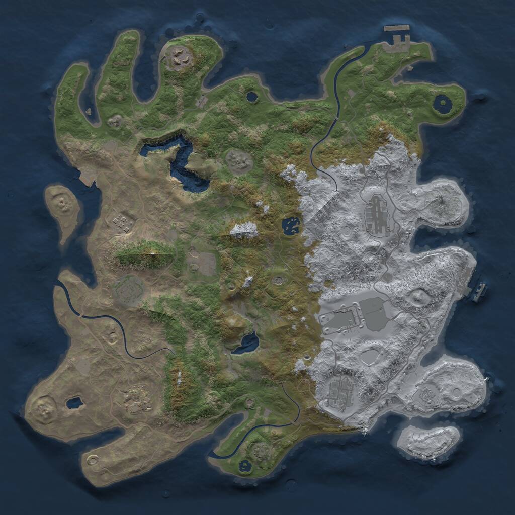 Rust Map: Procedural Map, Size: 4100, Seed: 61888637, 15 Monuments