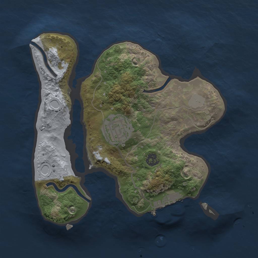 Rust Map: Procedural Map, Size: 2000, Seed: 51673, 5 Monuments
