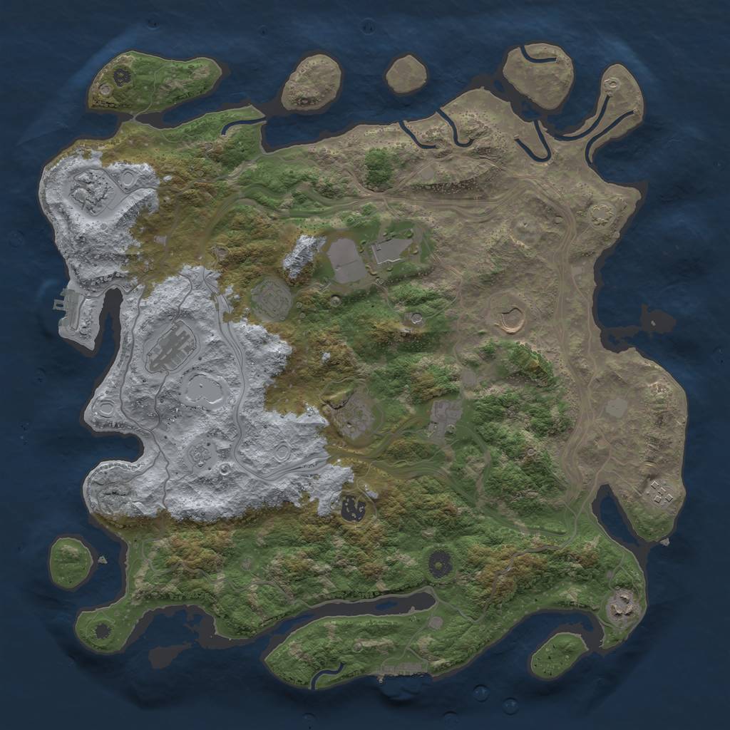 Rust Map: Procedural Map, Size: 4250, Seed: 70529367, 18 Monuments
