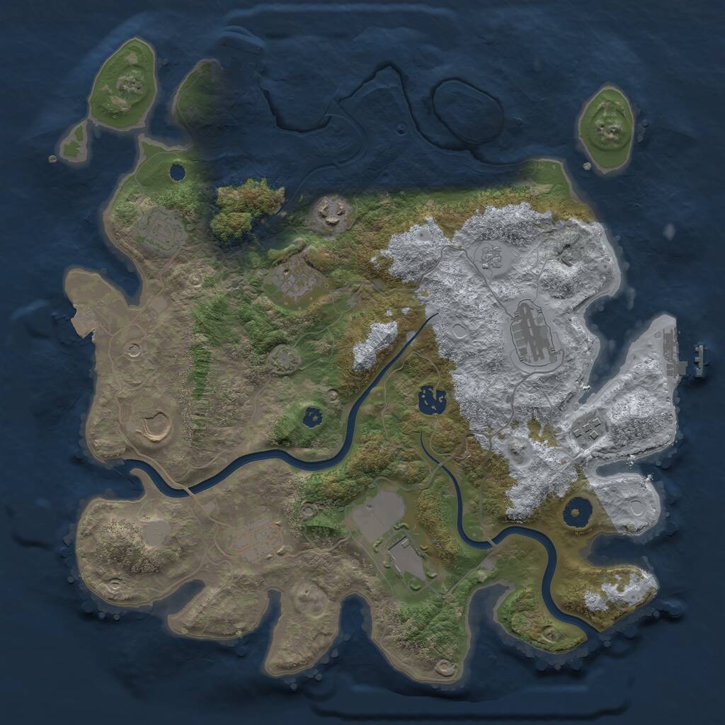 Rust Map: Procedural Map, Size: 3682, Seed: 420, 15 Monuments