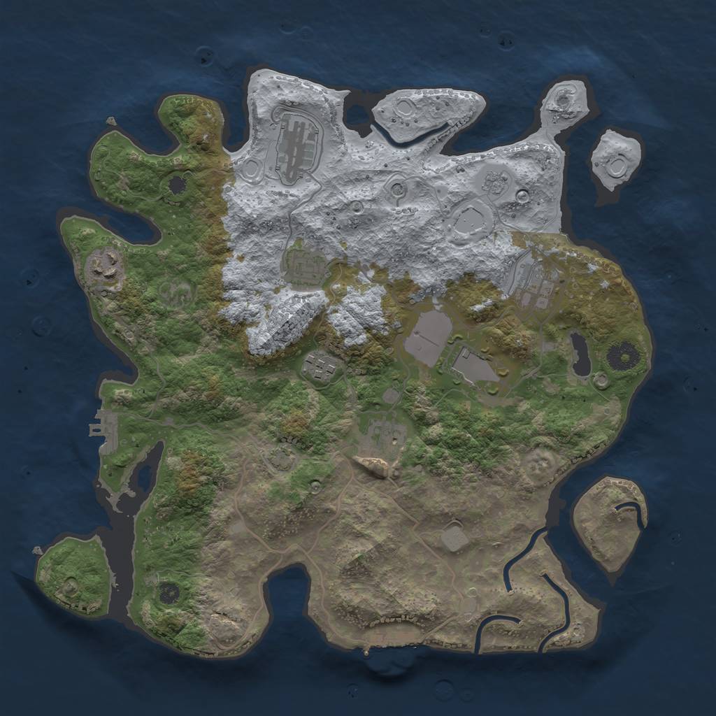 Rust Map: Procedural Map, Size: 3500, Seed: 881061482, 15 Monuments