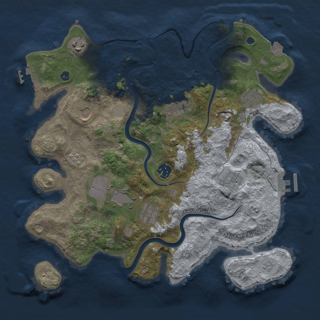 Rust Map: Procedural Map, Size: 3500, Seed: 20925, 15 Monuments