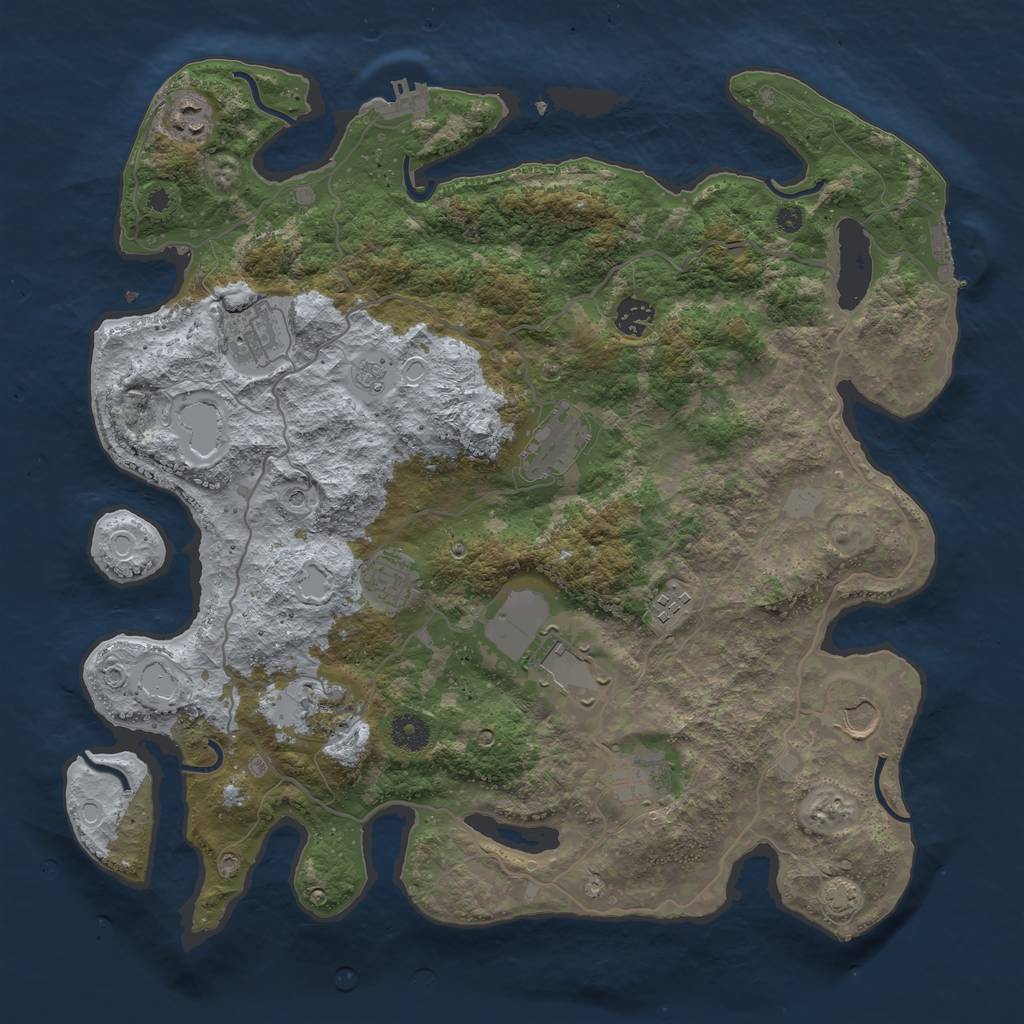 Rust Map: Procedural Map, Size: 4000, Seed: 75215337, 18 Monuments