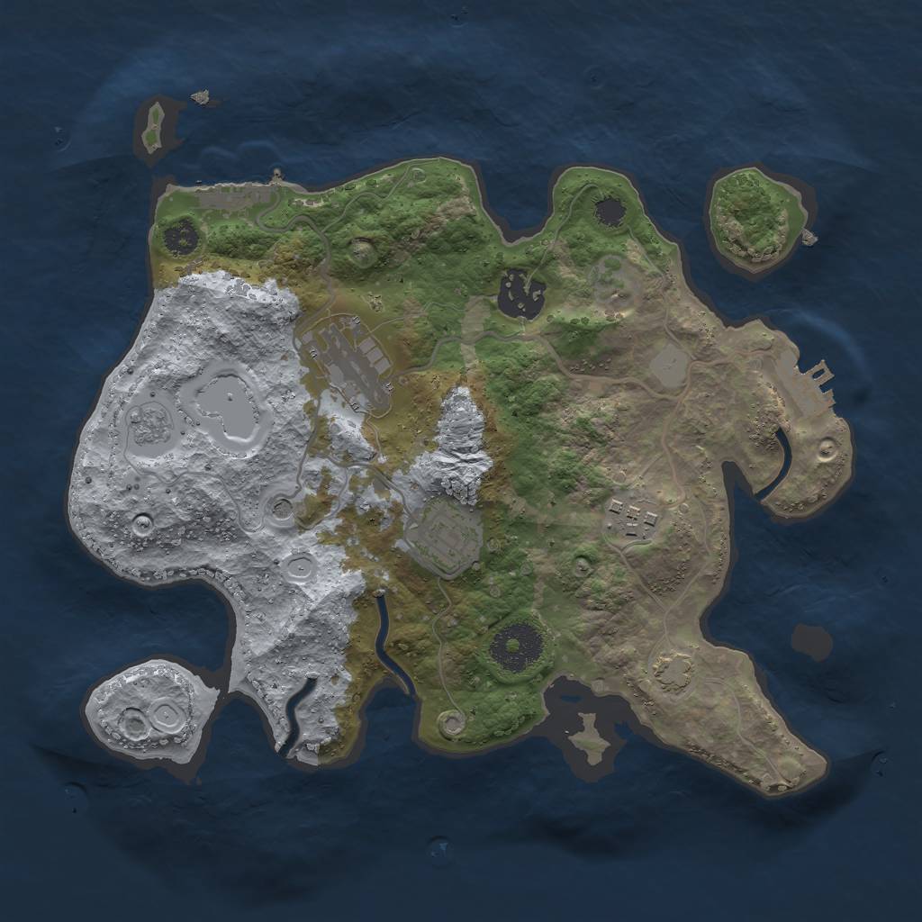 Rust Map: Procedural Map, Size: 2800, Seed: 2104696331, 12 Monuments