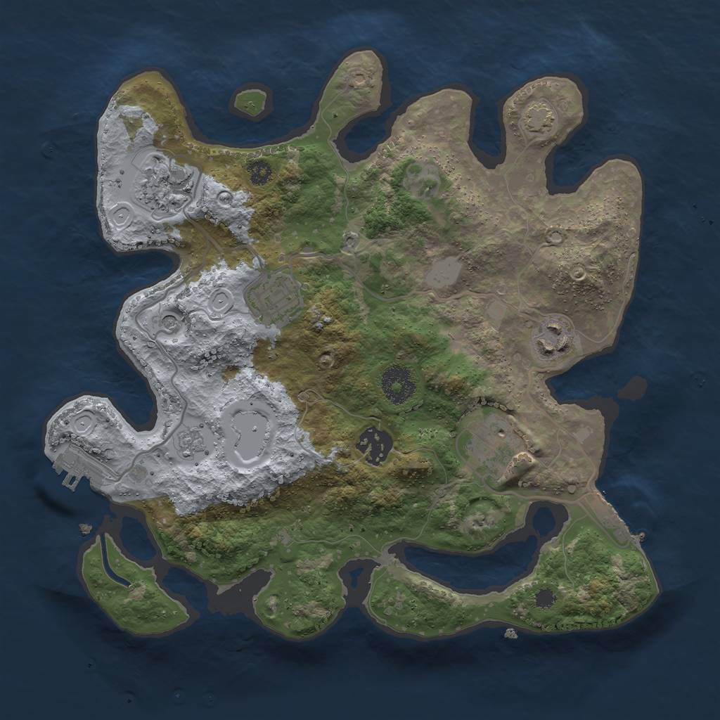 Rust Map: Procedural Map, Size: 3000, Seed: 12330, 13 Monuments