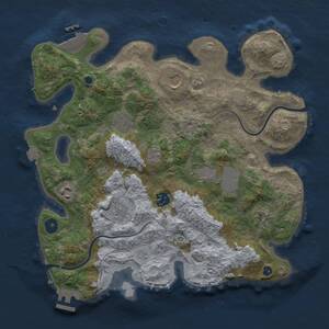 Thumbnail Rust Map: Procedural Map, Size: 3500, Seed: 2125500342, 14 Monuments