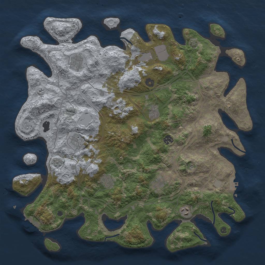 Rust Map: Procedural Map, Size: 4300, Seed: 97051780, 17 Monuments