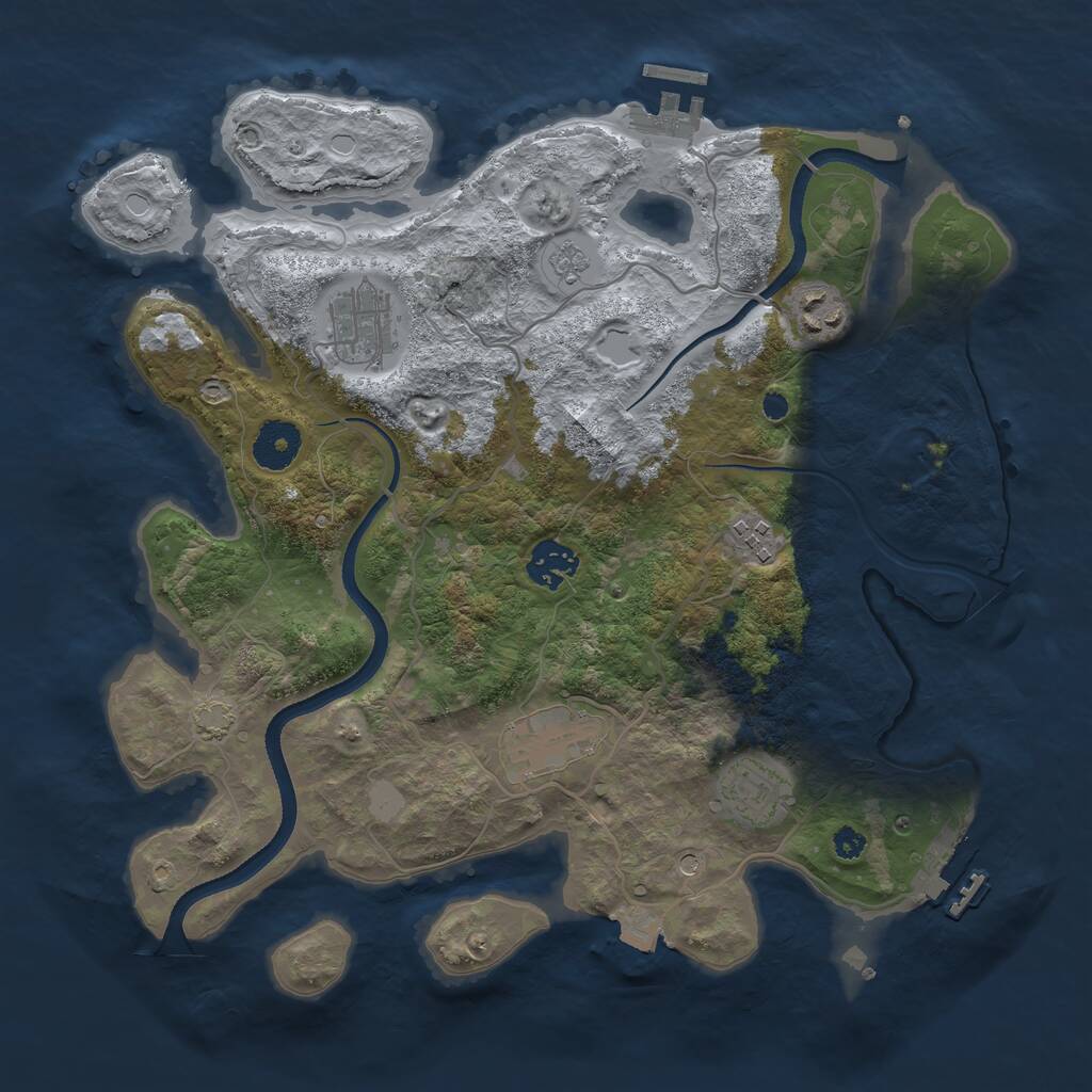 Rust Map: Procedural Map, Size: 3400, Seed: 67159536, 12 Monuments